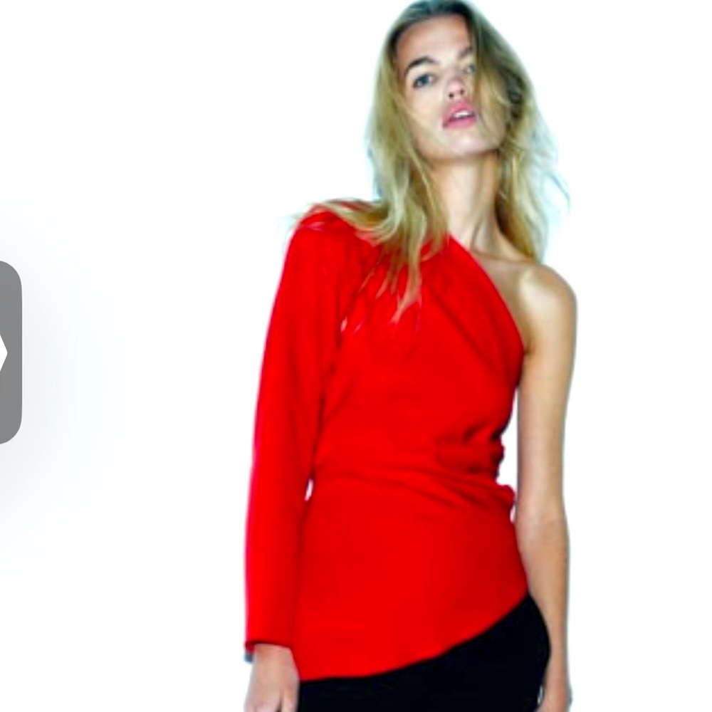 Zara ruched asymmetric top NWT